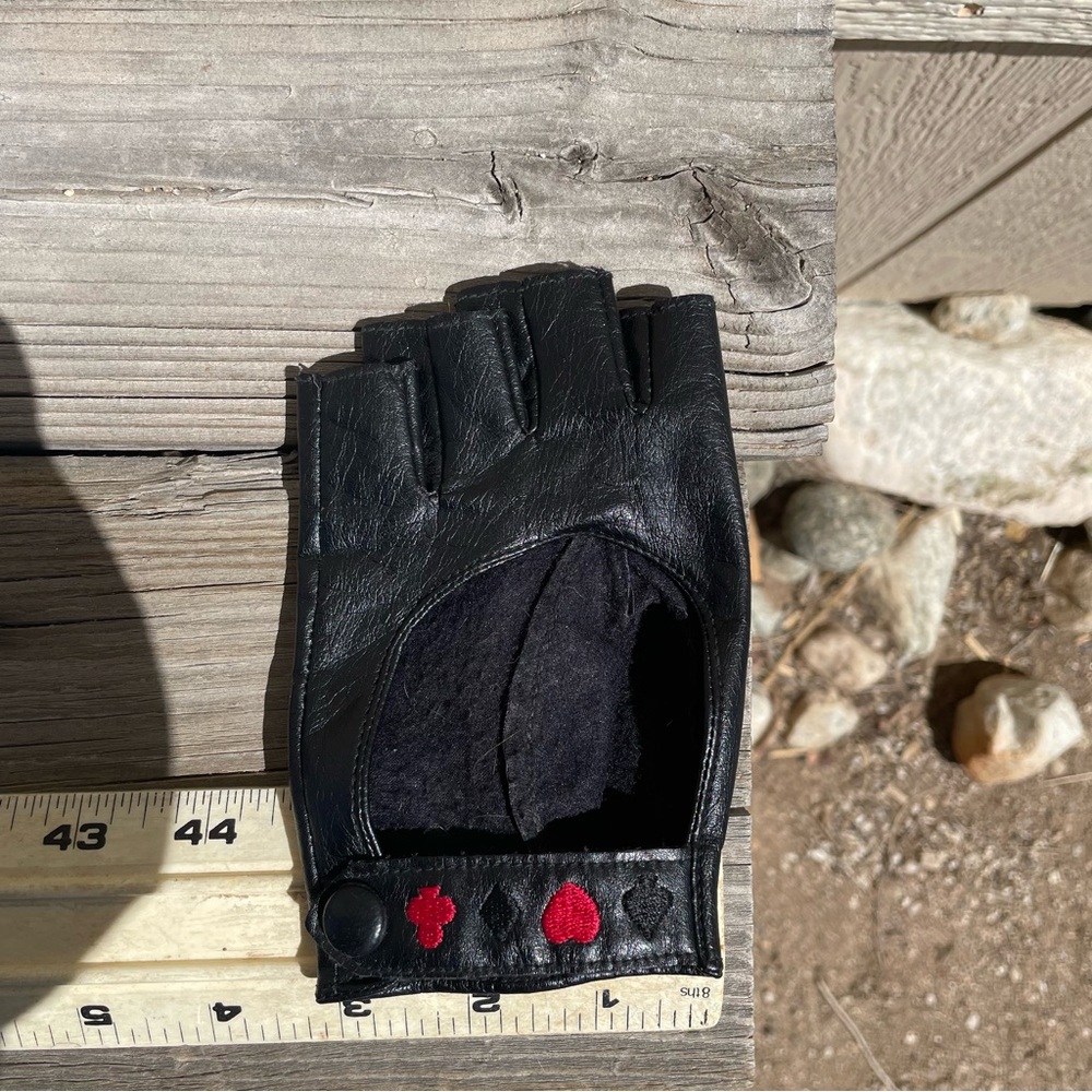 Black Leather Fingerless Glove